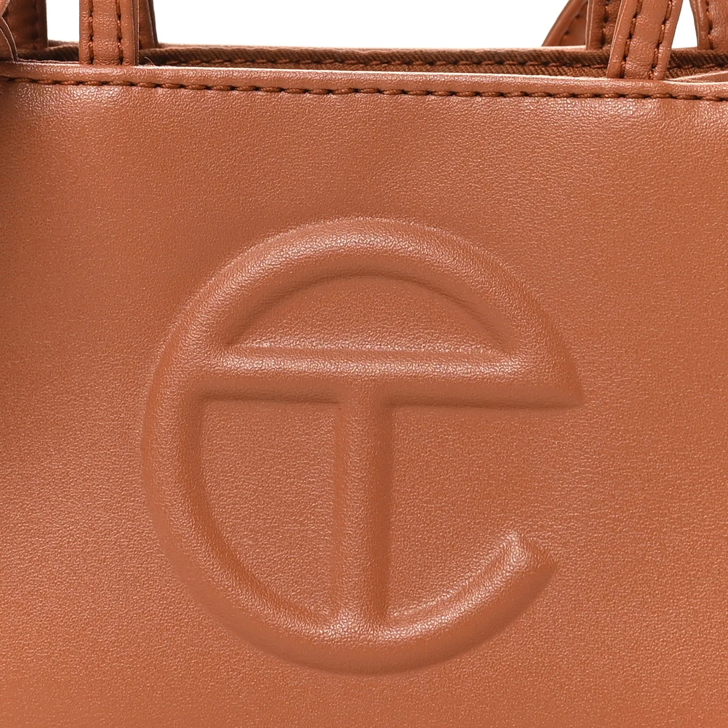 Vegan Leather Small Shopping Bag Tan