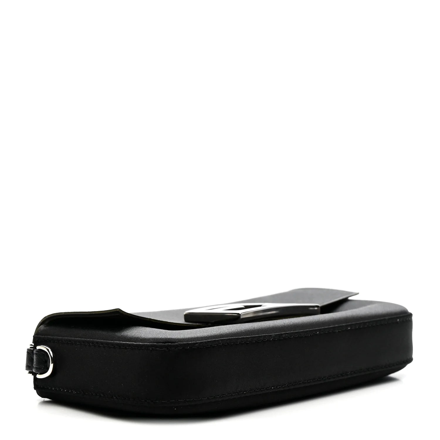 Silk Satin Phone Baguette Black