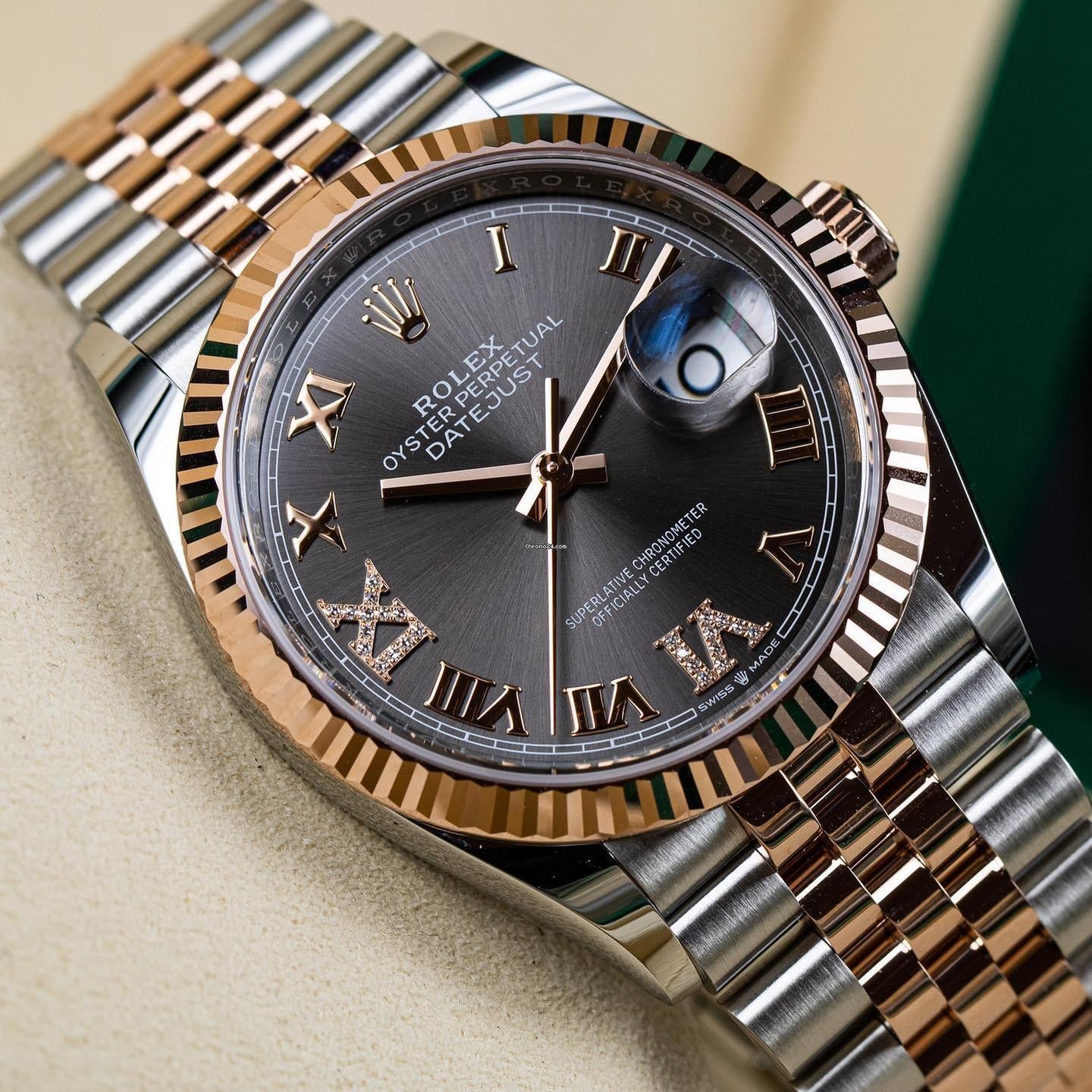 Datejust 36, 18K Everose Gold and Stainless Steel, 36Mm, Ref# 126231-0023