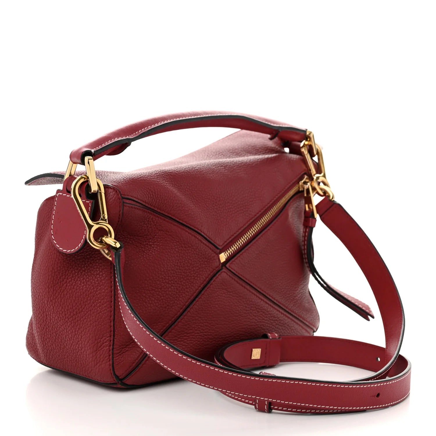 Grained Calfskin Small Puzzle Bag Rouge