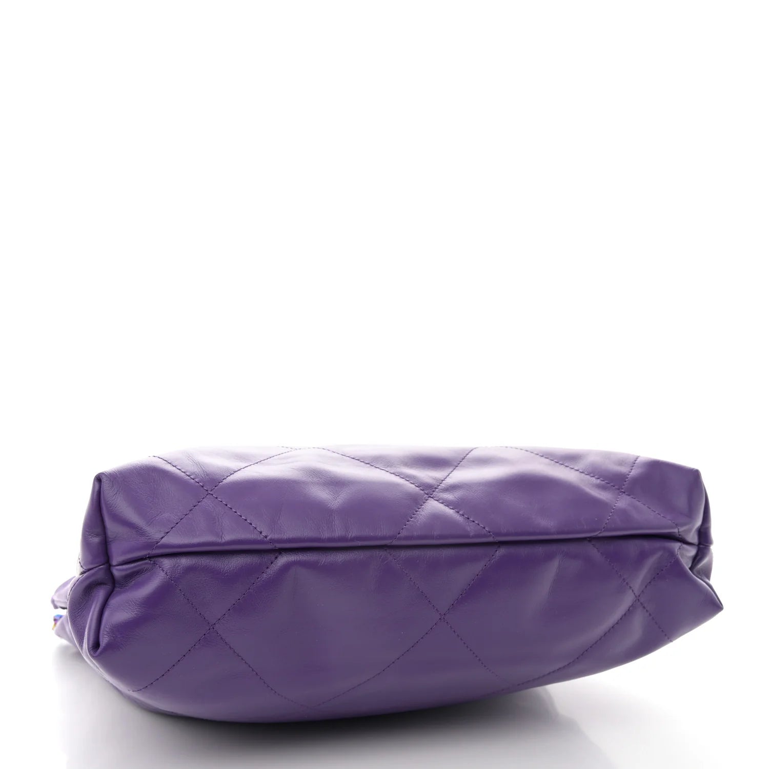 Shiny Calfskin Quilted Rainbow Small  22 Purple