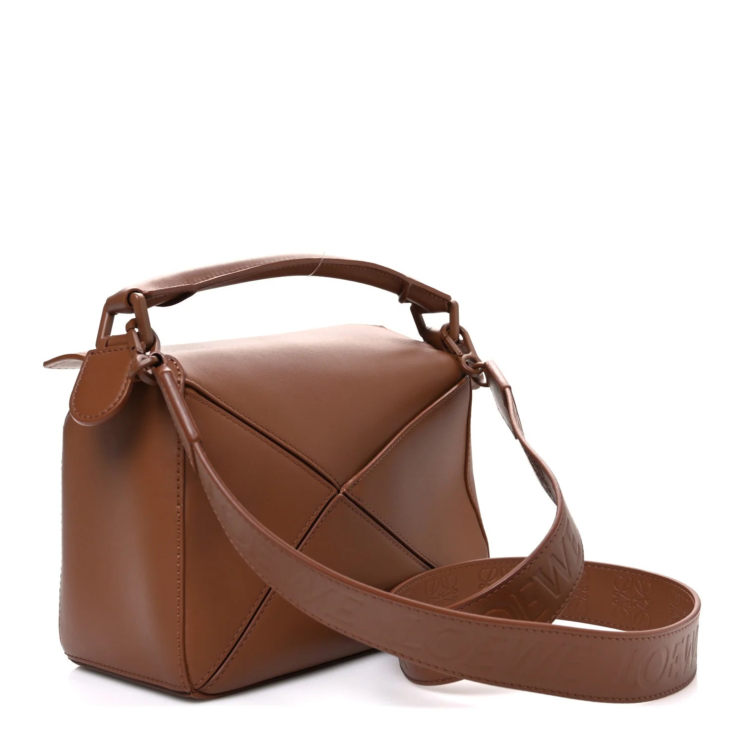 Satin Calfskin Small Puzzle Bag Pecan