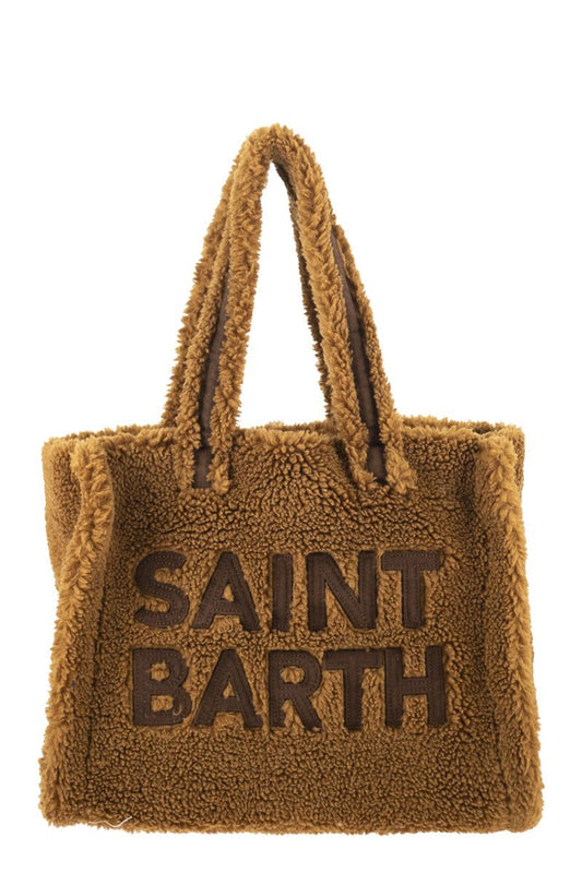 COLETTE TEDDY - SHERPA HANDBAG with LOGO
