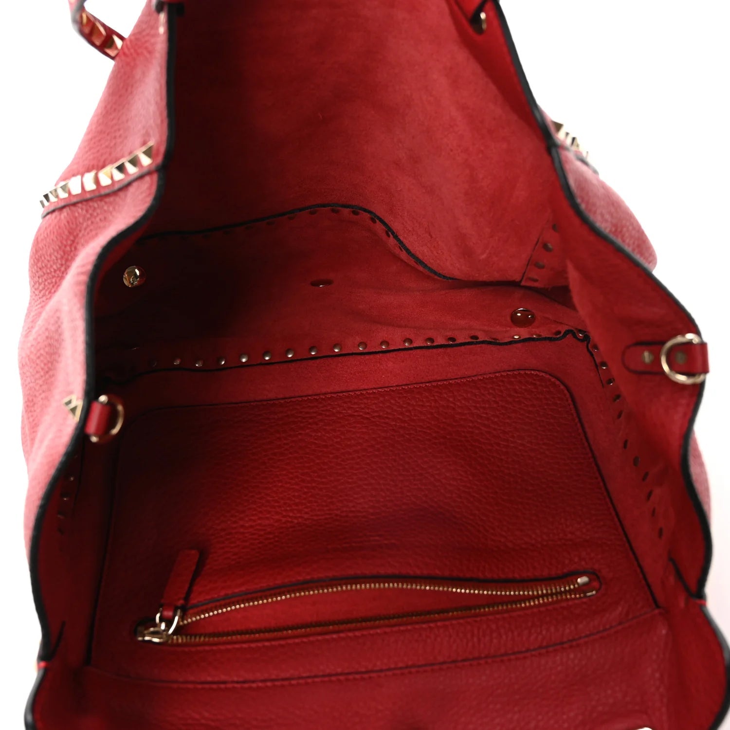 Vitello Medium Rockstud Tote Rosso Valentino