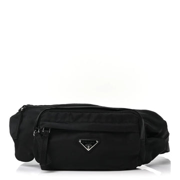 Tessuto Nylon Double Pocket Belt Bag Black
