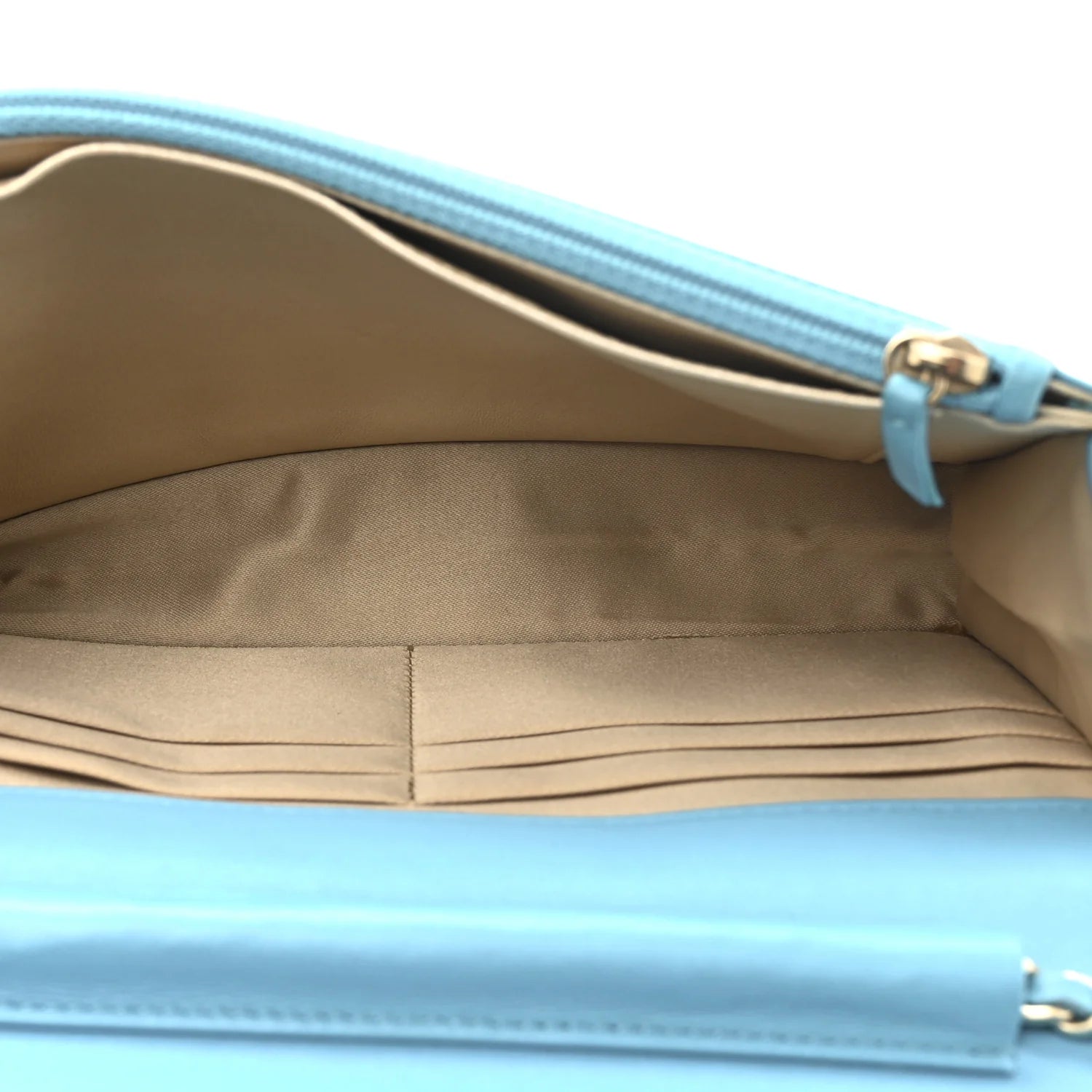 Lambskin Camellia Embossed Wallet on Chain WOC Turquoise