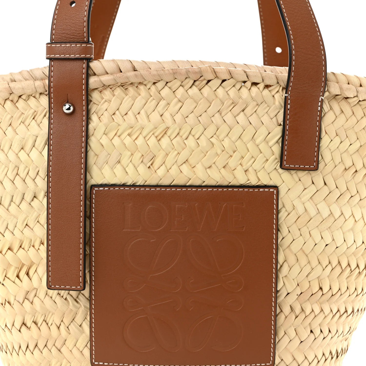 Raffia Basket Tote Bag Natural Tan