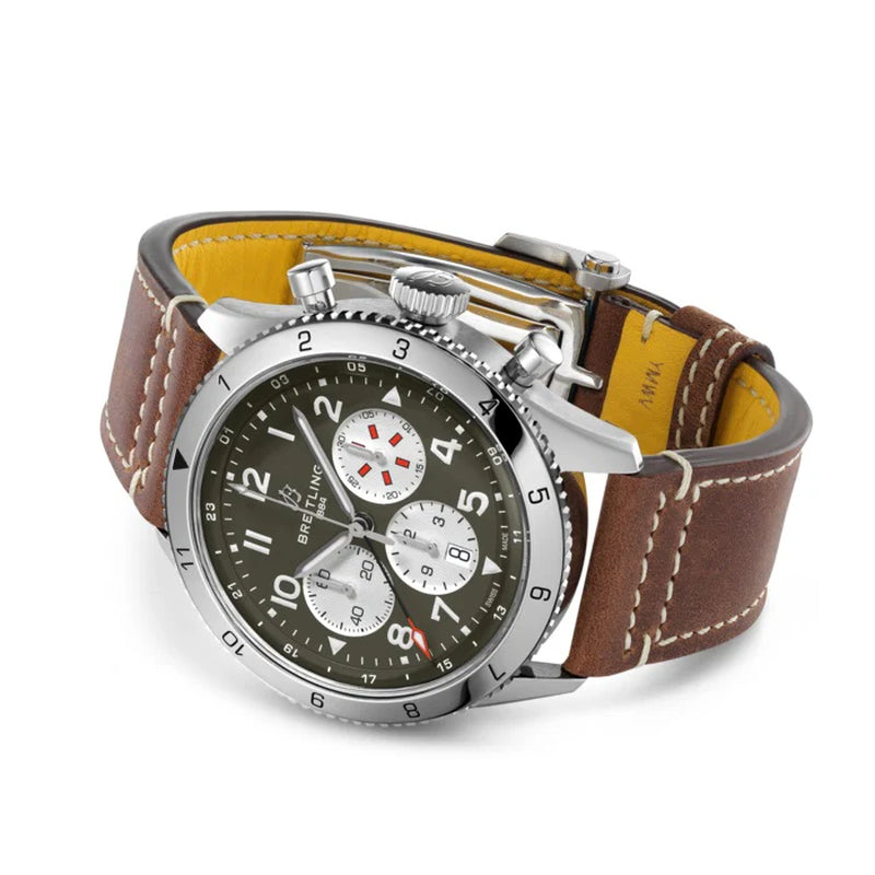 Super AVI B04 Chronograph GMT 46 Curtiss Warhawk Ref# AB04452A1L1X1, Box and Papers