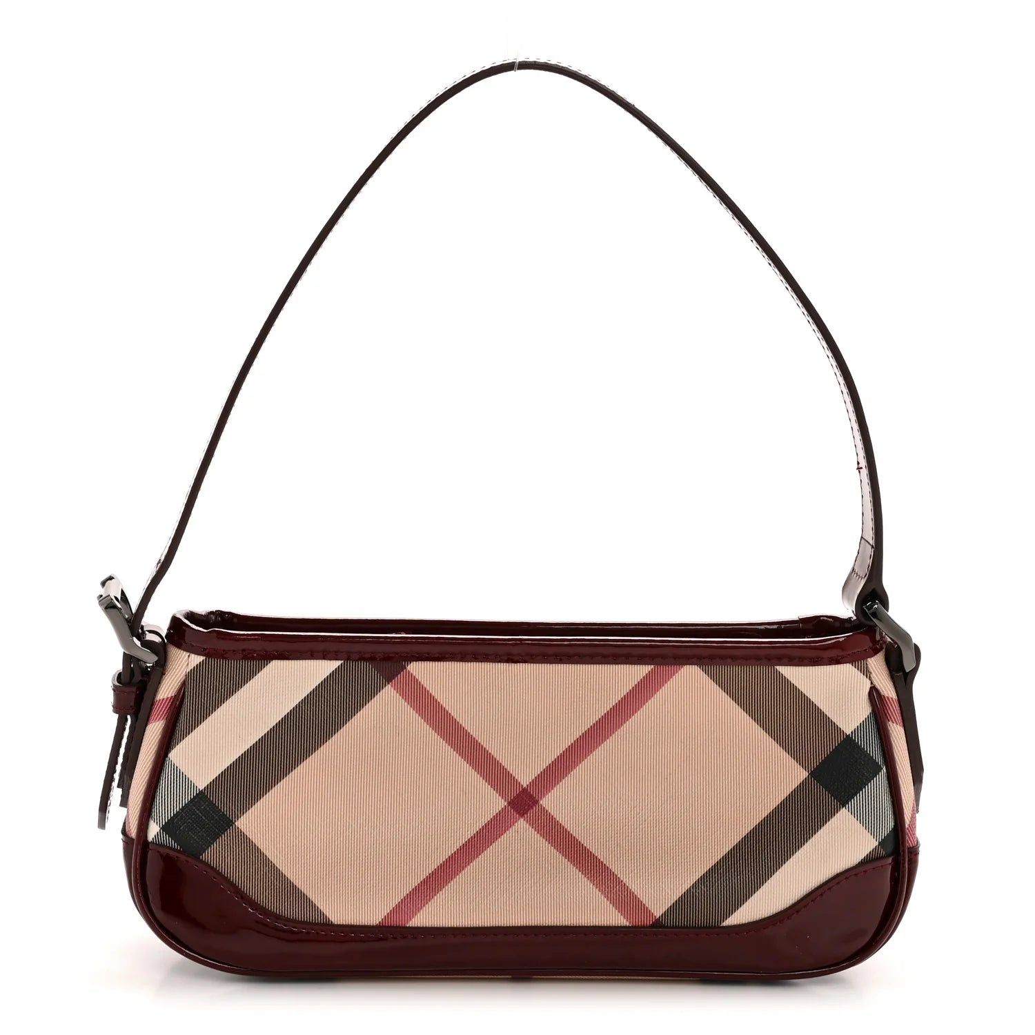 Patent Nova Check Newbury Dark Red