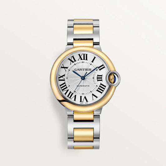 Unworn  Ballon Bleu, Stainless Steel and 18K Yellow Gold, 36Mm, Ladies, Ref# W2BB0038, Box and Papers