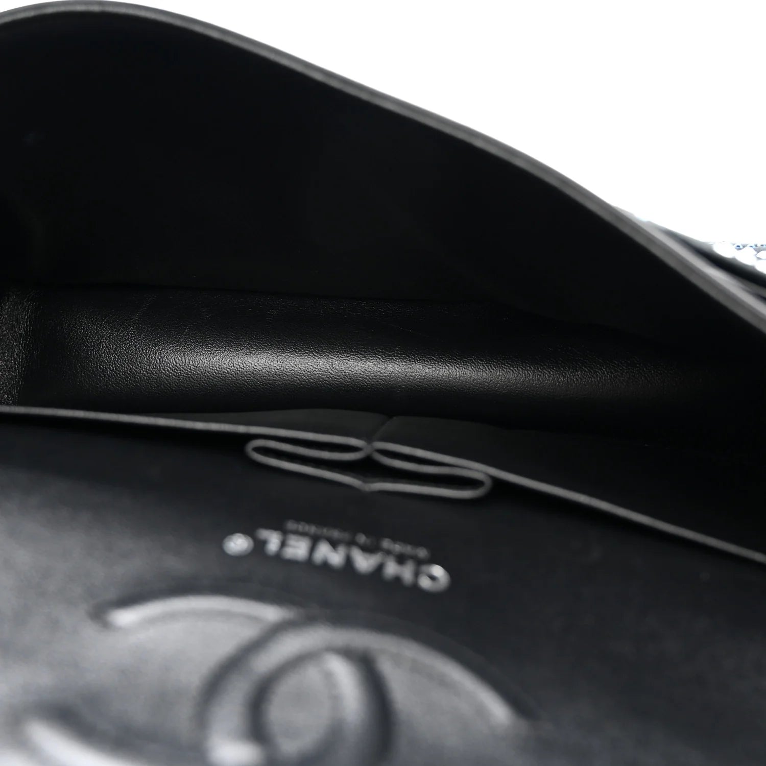 Velvet Crystal Medium Double Flap Black