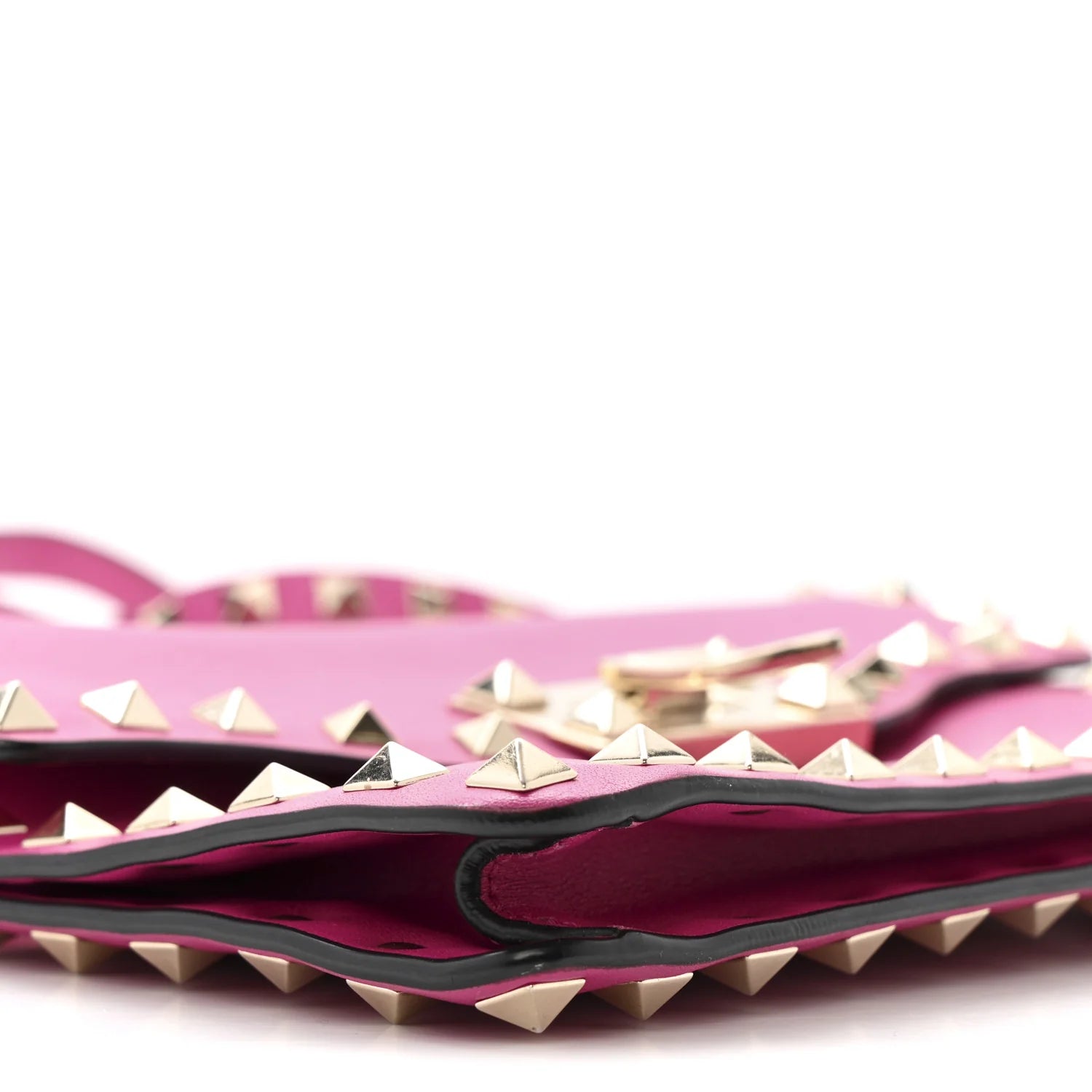 Vitello Small Rockstud Flip Lock Crossbody Bag Fuxia