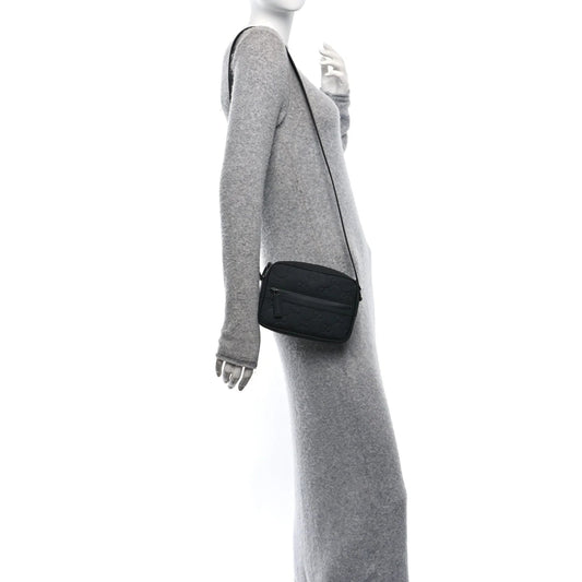 Rubber Effect Calfskin GG Mini Crossbody Bag Black