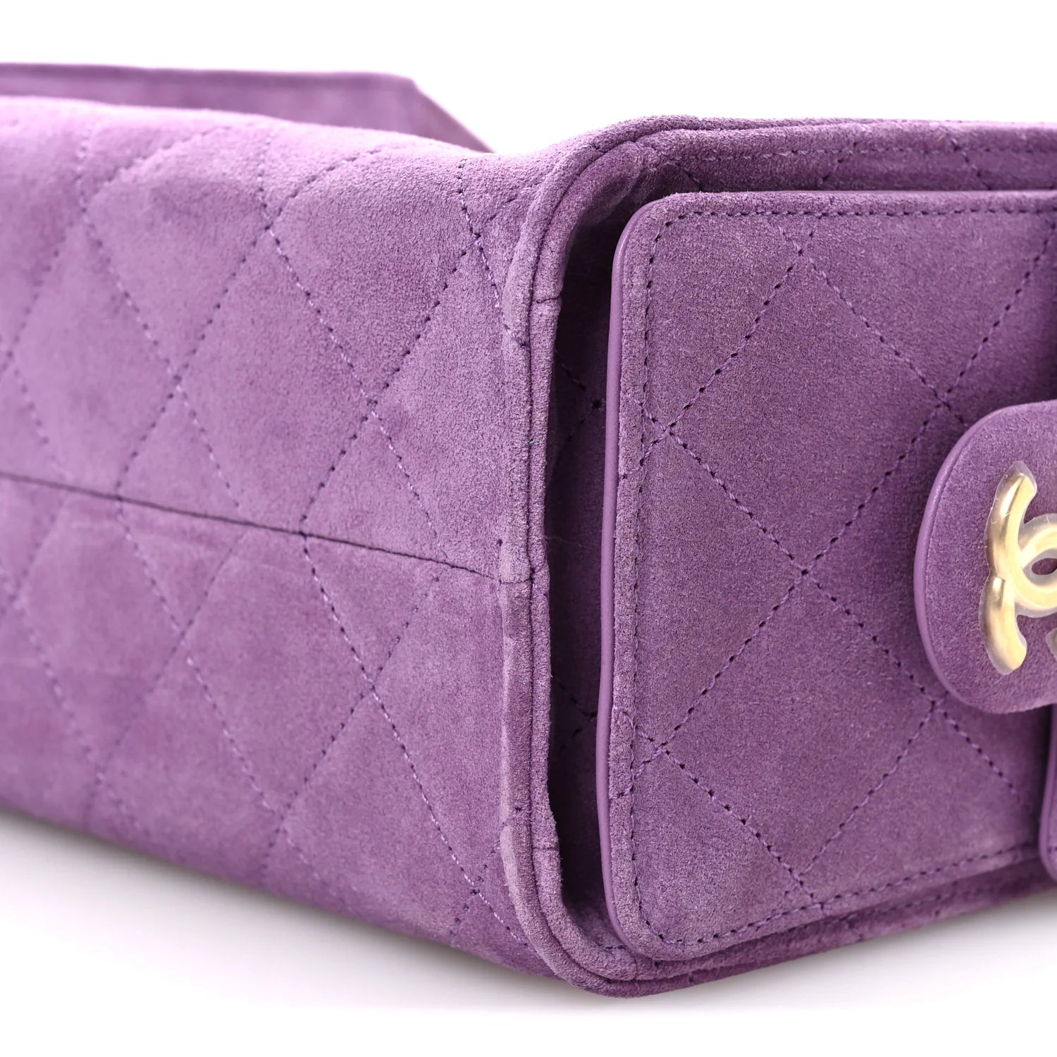 Suede Quilted Mini  25 Handbag Purple