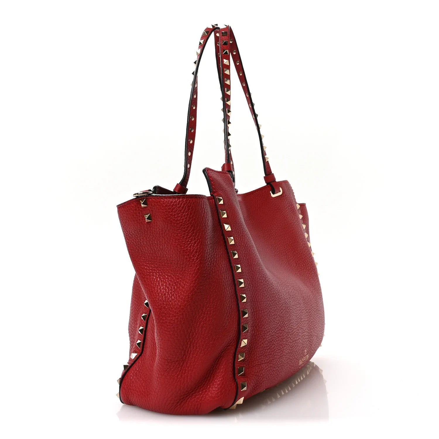 Vitello Medium Rockstud Tote Rosso Valentino