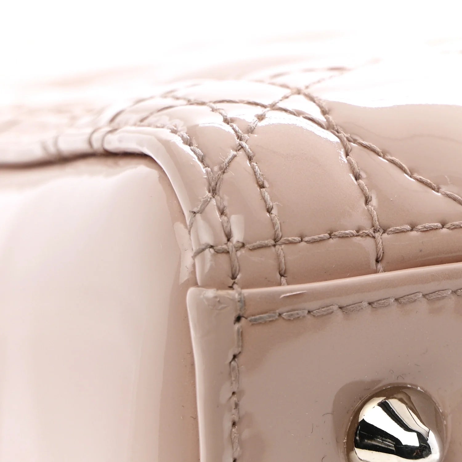 Patent Cannage Medium Lady Dior Rose Clair