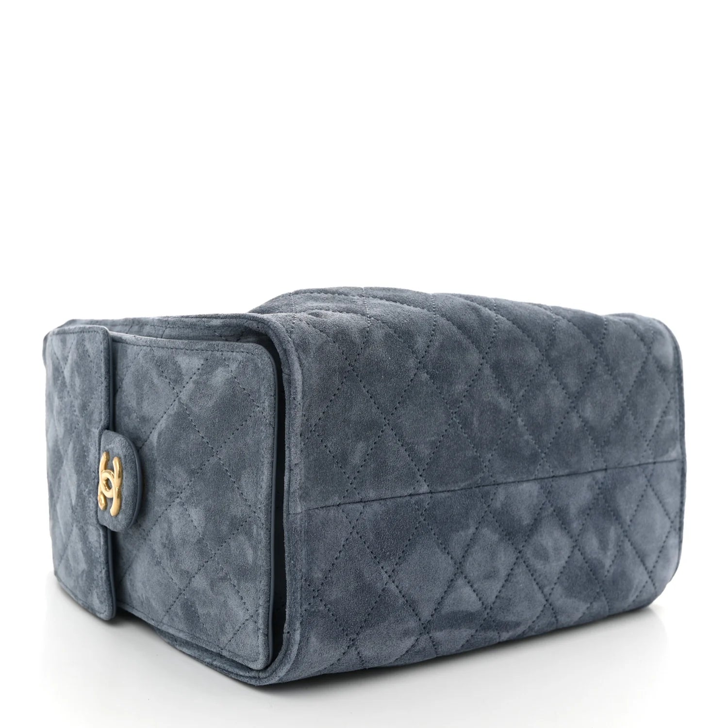 Suede Quilted Small  25 Handbag Blue