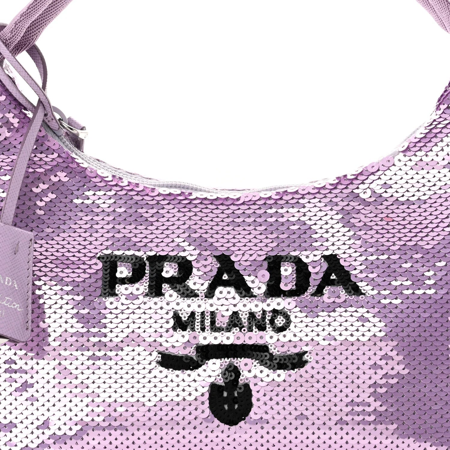 Paillettes Sequin Mini Re-Edition 2000 Bag Lilium Black