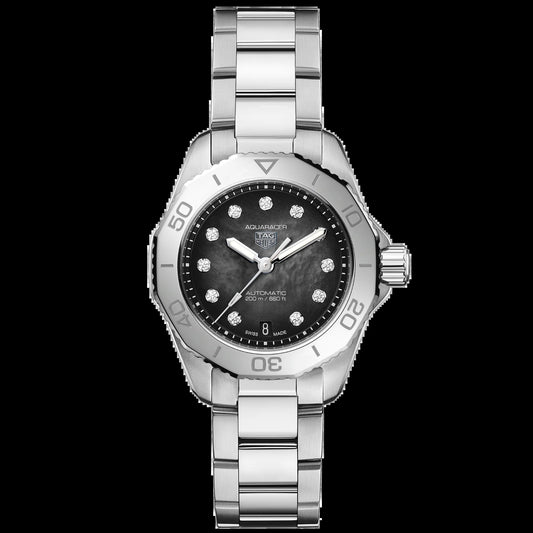 Unworn  Aquaracer Professional 200 Date, 30Mm, Stainless Steel and 11 Diamonds, Ref# WBP2410.BA0622, Box & Papers