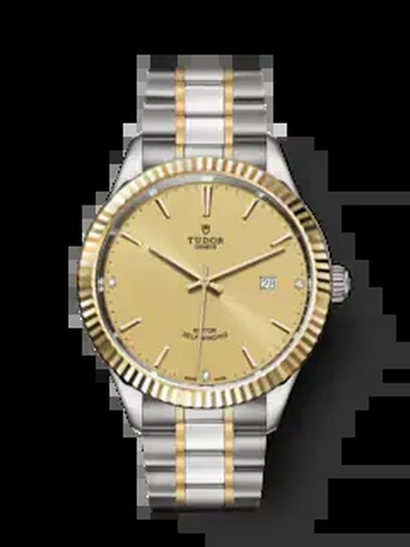 Style, Stainless Steel and Yellow Gold with Diamond-Set, 41Mm, Ref# M12713-0007