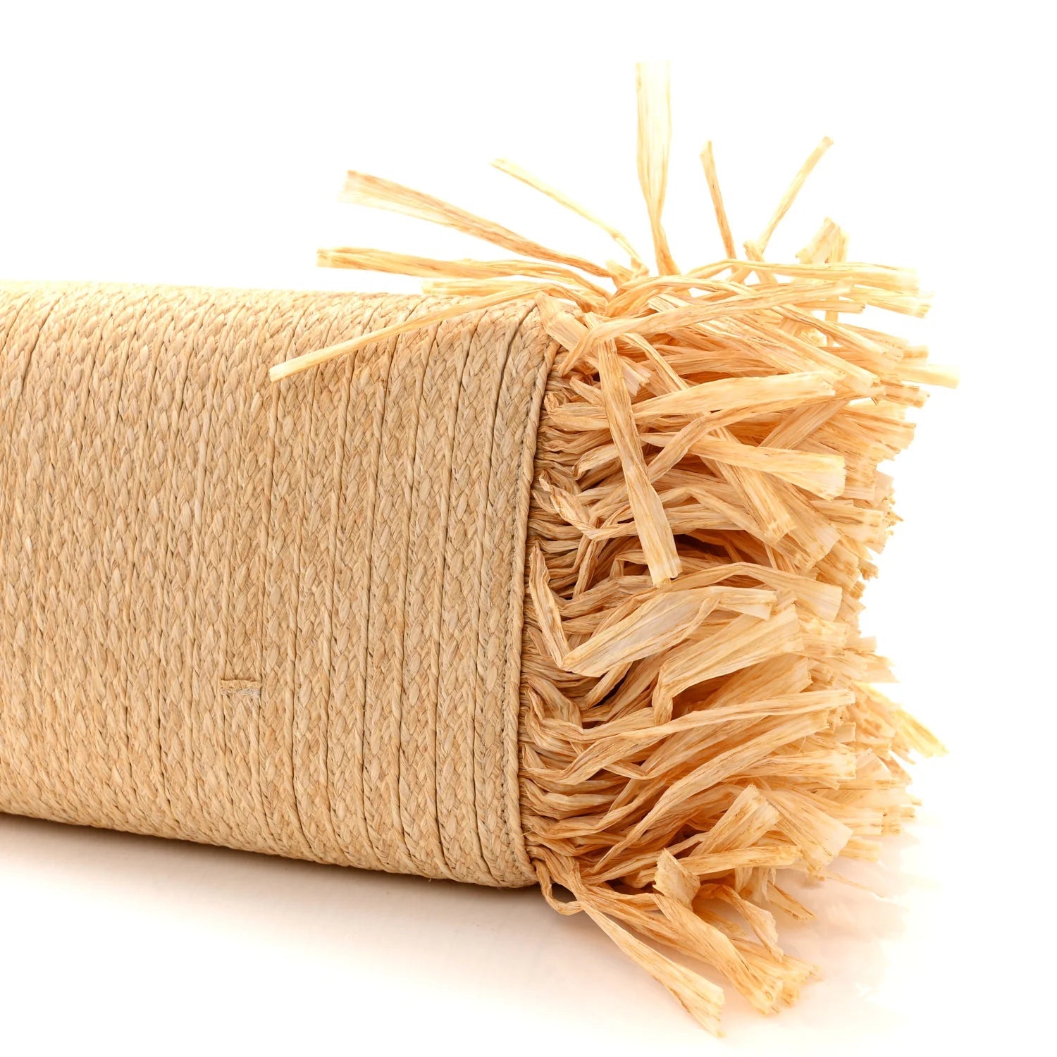 Raffia Fringe on the Coast Top Handle Tote Natural Cognac