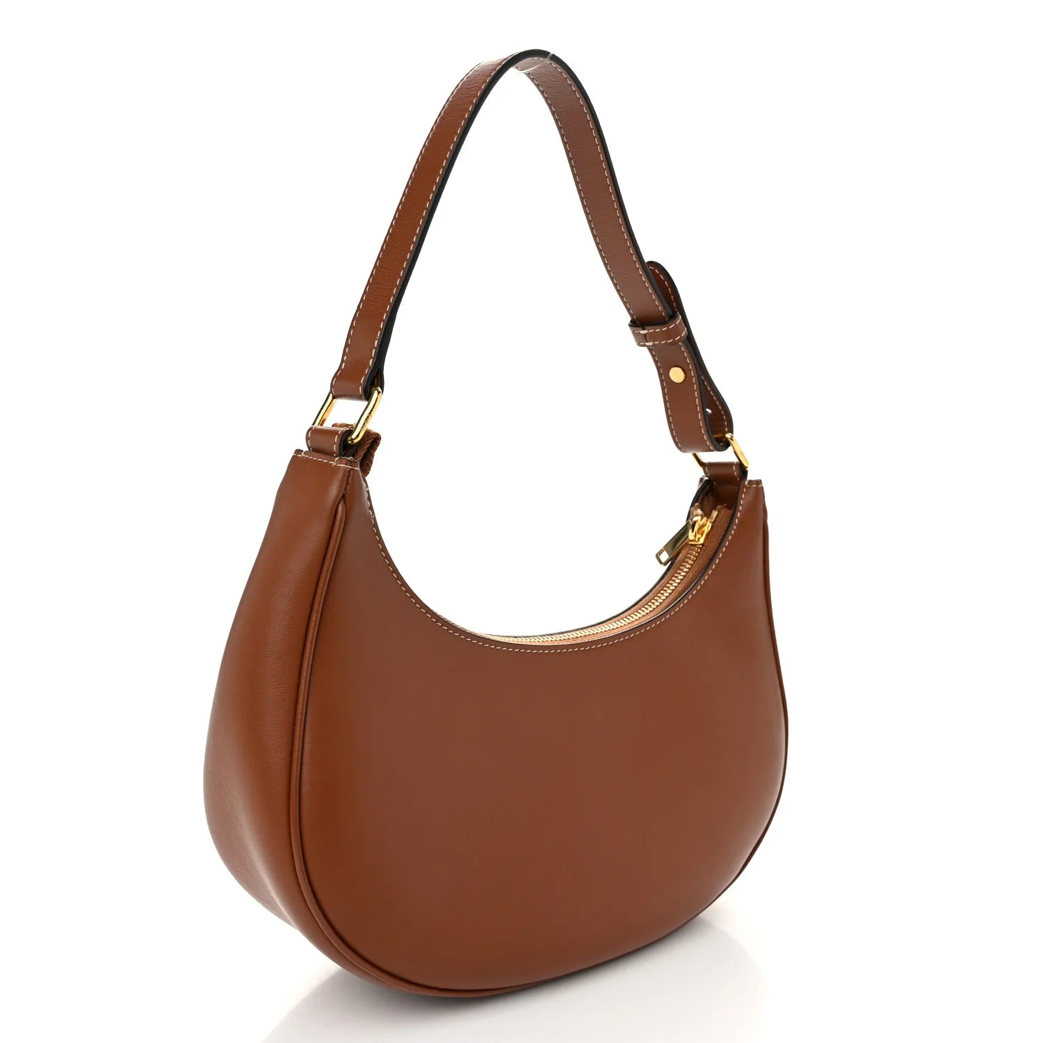 Smooth Calfskin Triomphe Embroidered Ava Shoulder Bag Tan