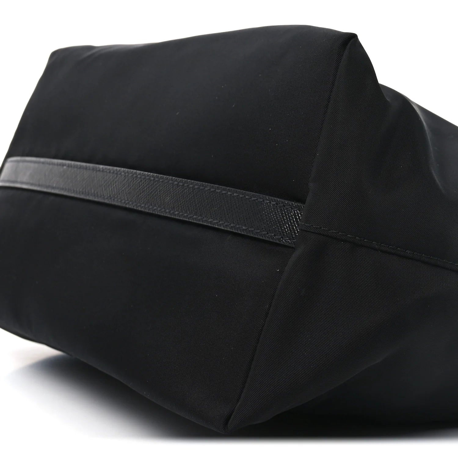 Tessuto Nylon Saffiano Shopping Tote Black
