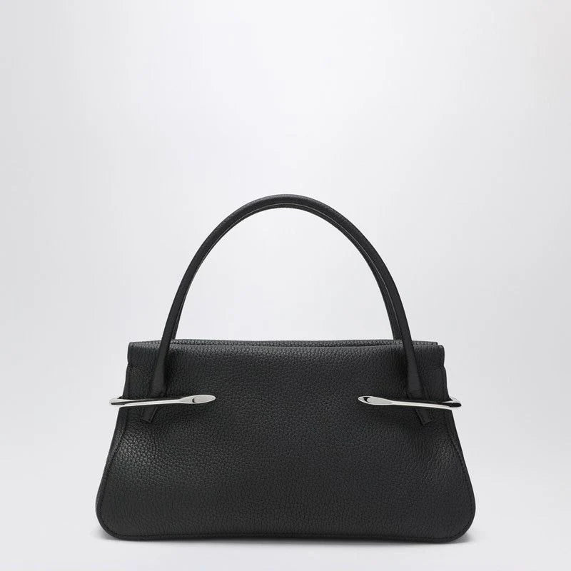 MEDIUM BLACK PINCH BAG in GRAIN LEATHER