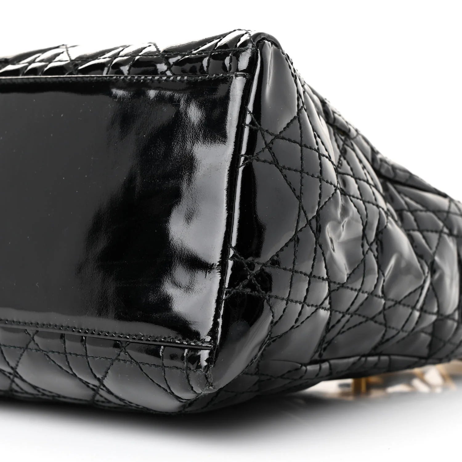 Patent Cannage Medium Lady Dior Black