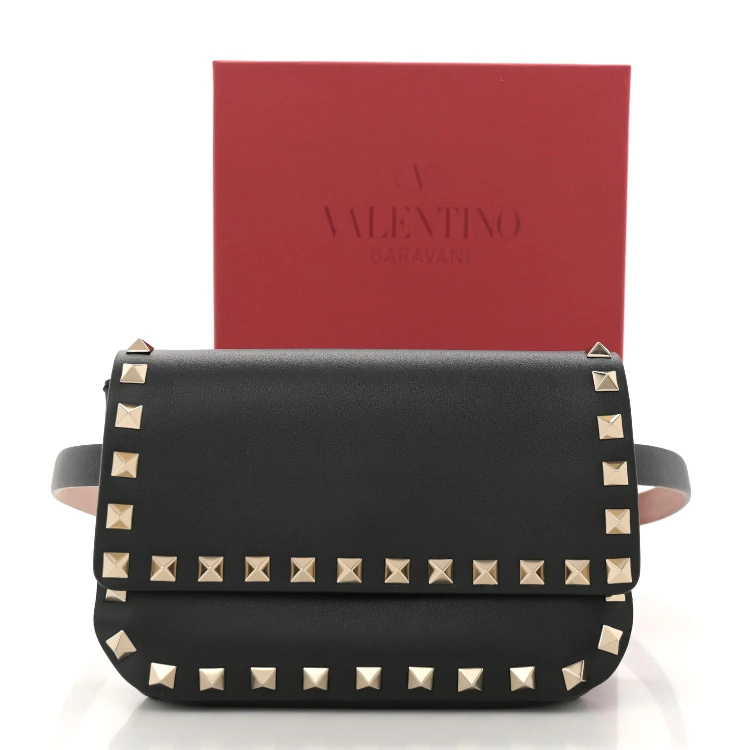Vitello Rockstud Belt Bag Black