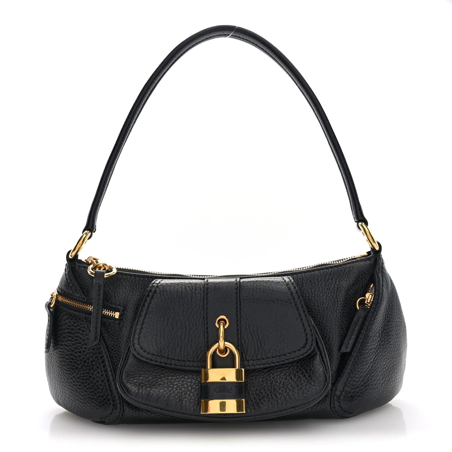 Grained Calfskin the 99 Shoulder Bag Black