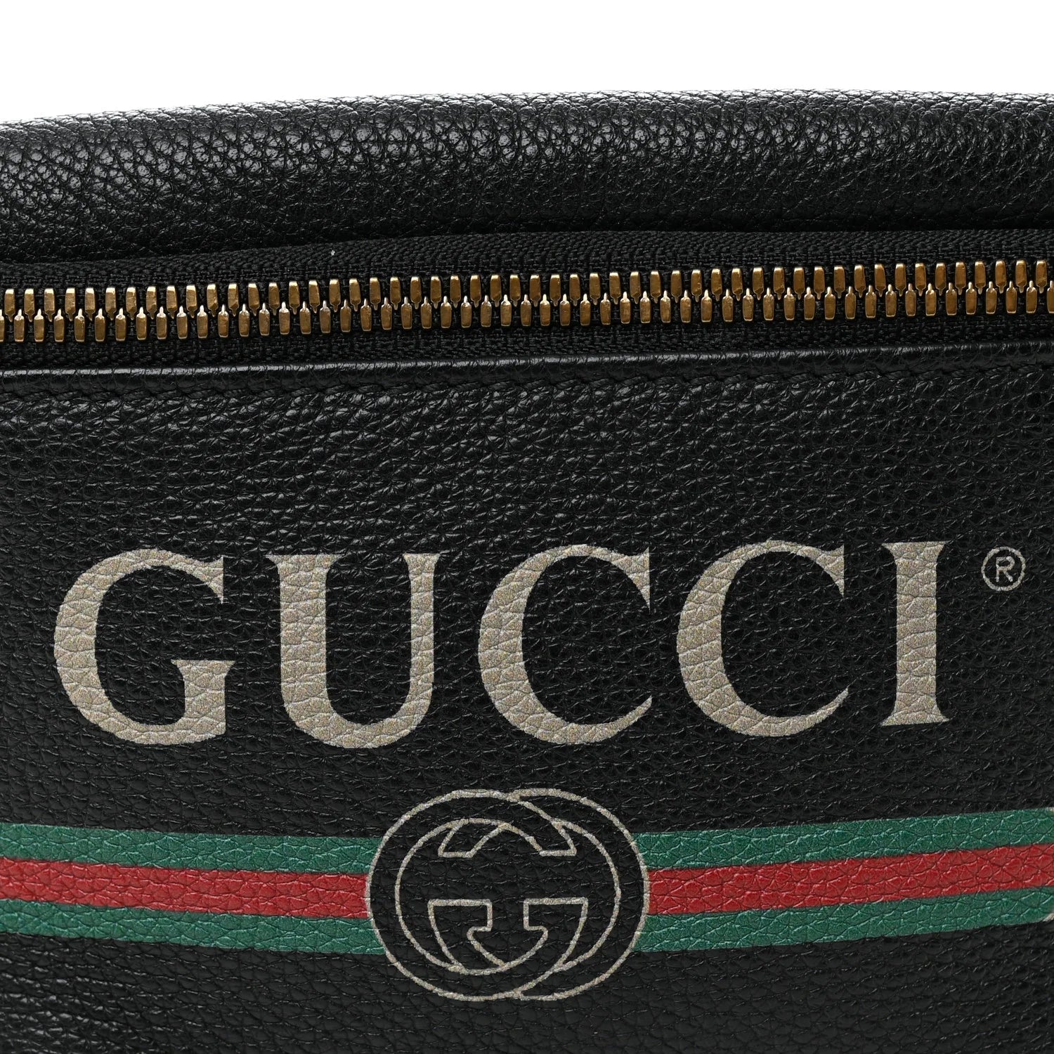 Grained Calfskin Small Logo Belt Bag Black