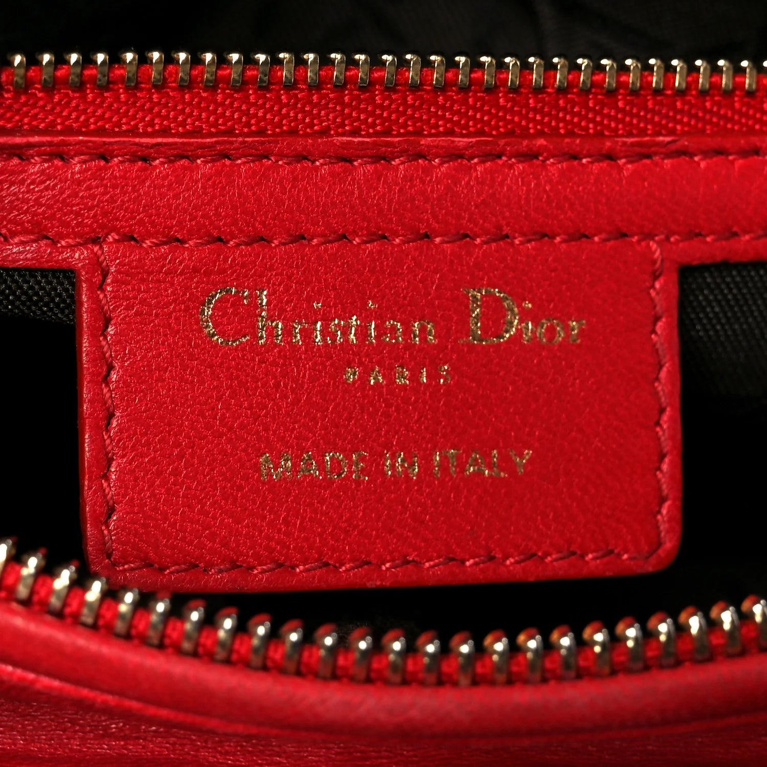 Lambskin Cannage Medium Lady Dior Red