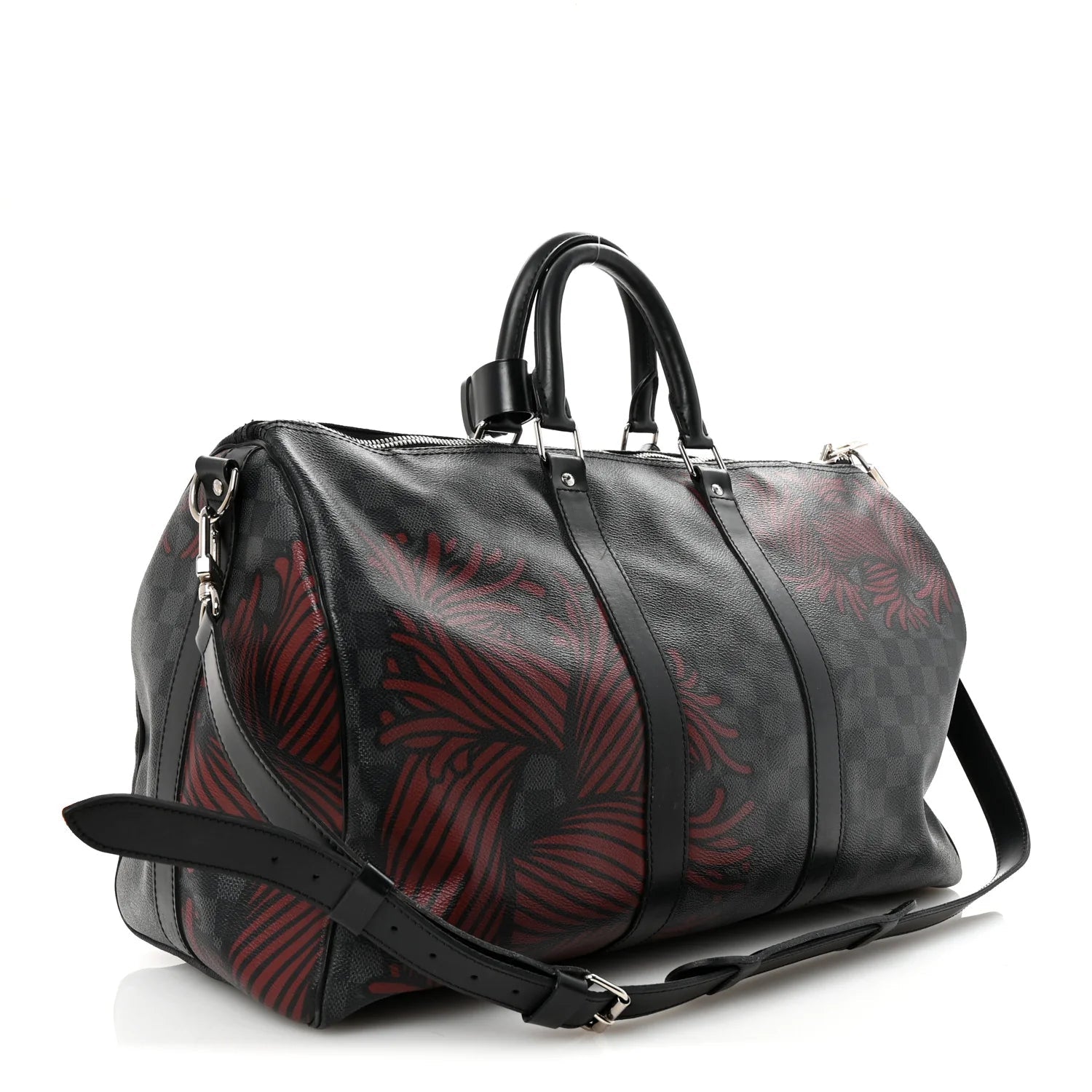 Damier Graphite Rope Keepall Bandouliere 45 Red