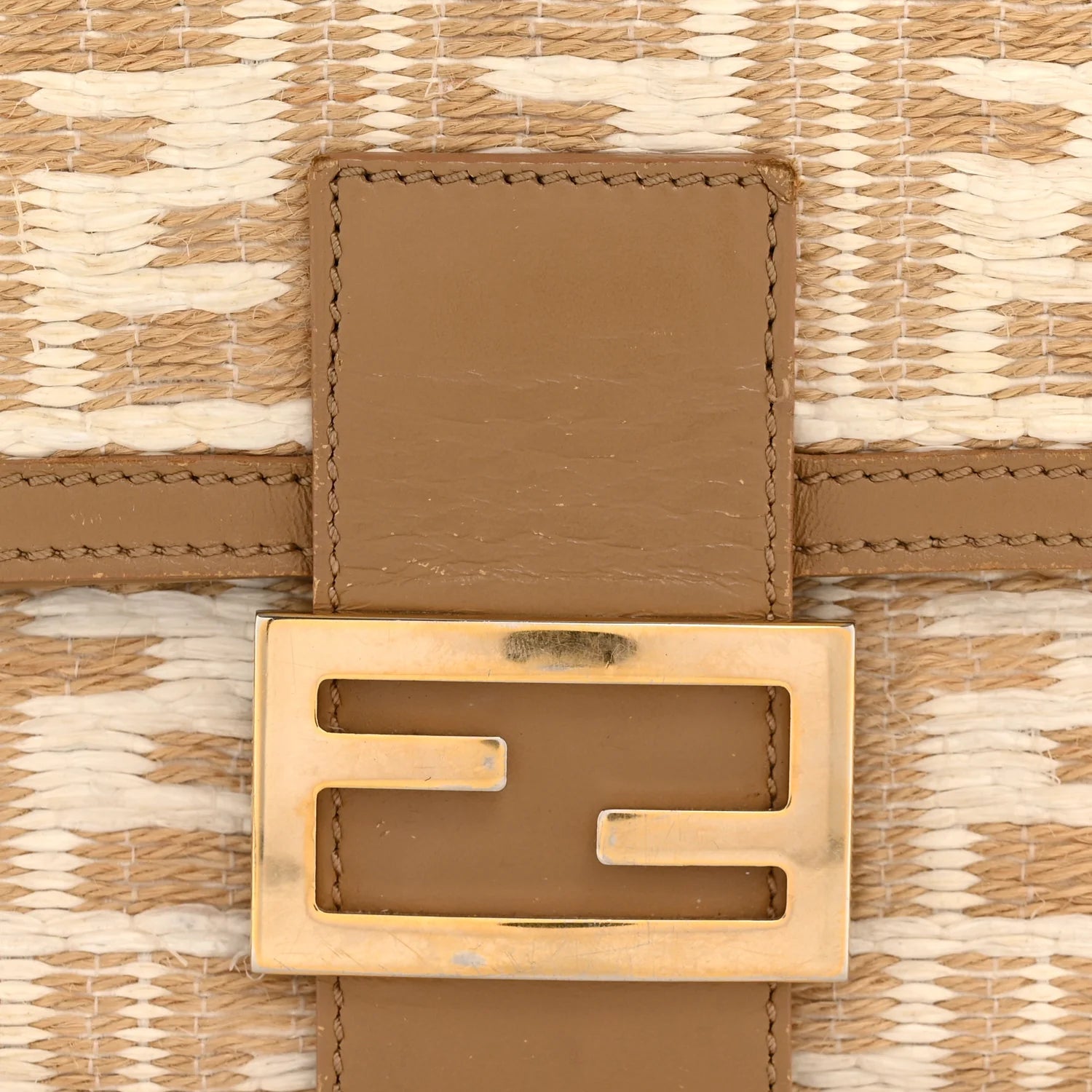 Raffia Mama Baguette Beige