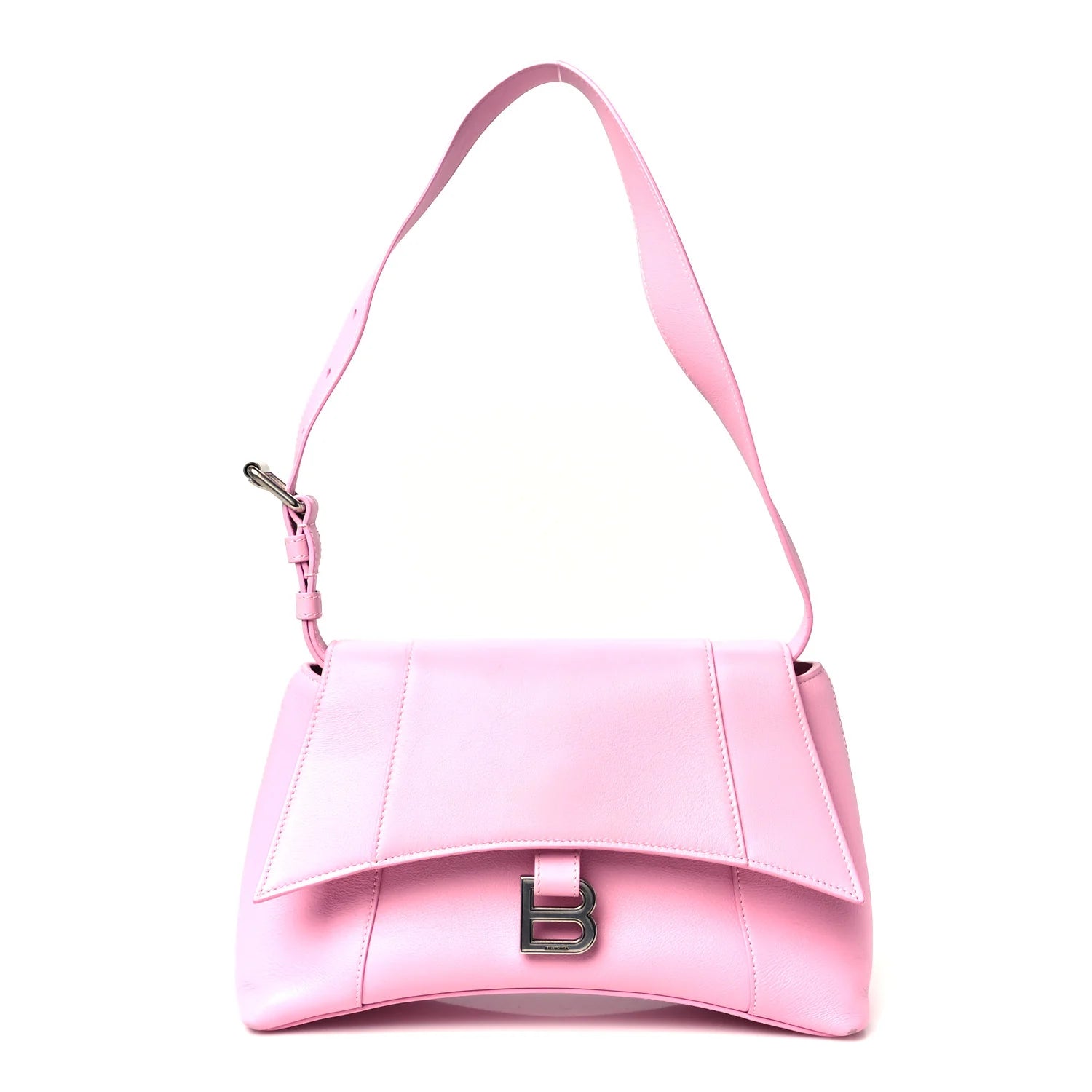 Semi Shiny Smooth Calfskin Small Downtown Shoulder Bag Candy Pink