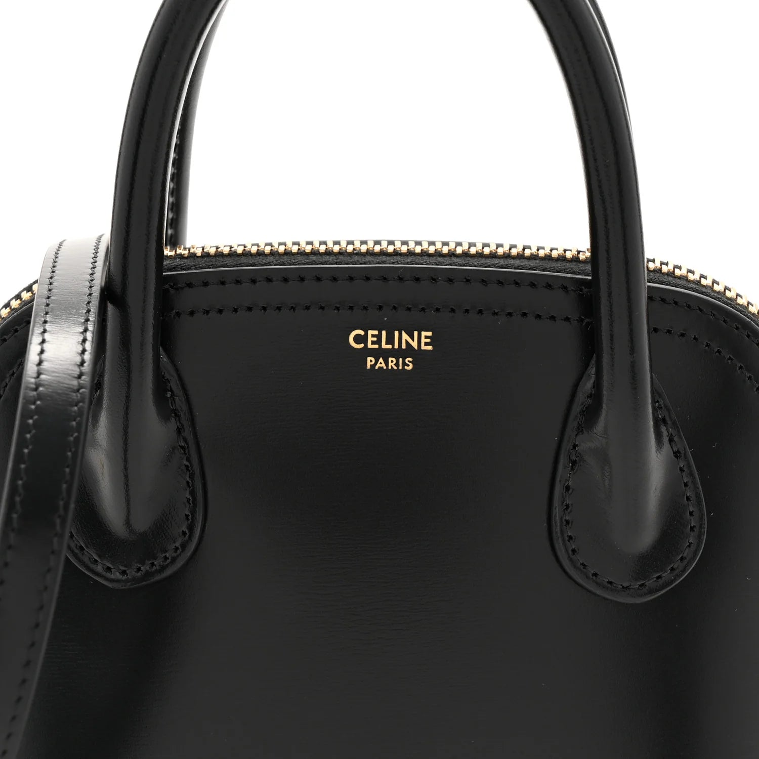 Shiny Calfskin Mini Honorine Bag Black