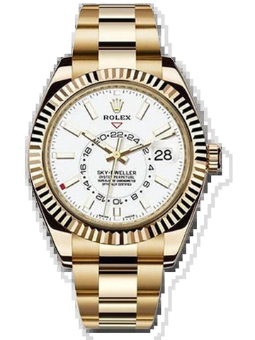 Rolex Sky-Dweller 326938 Yellow Gold | White Dial Men'S Watch | Unworn Complete Box & Papers
