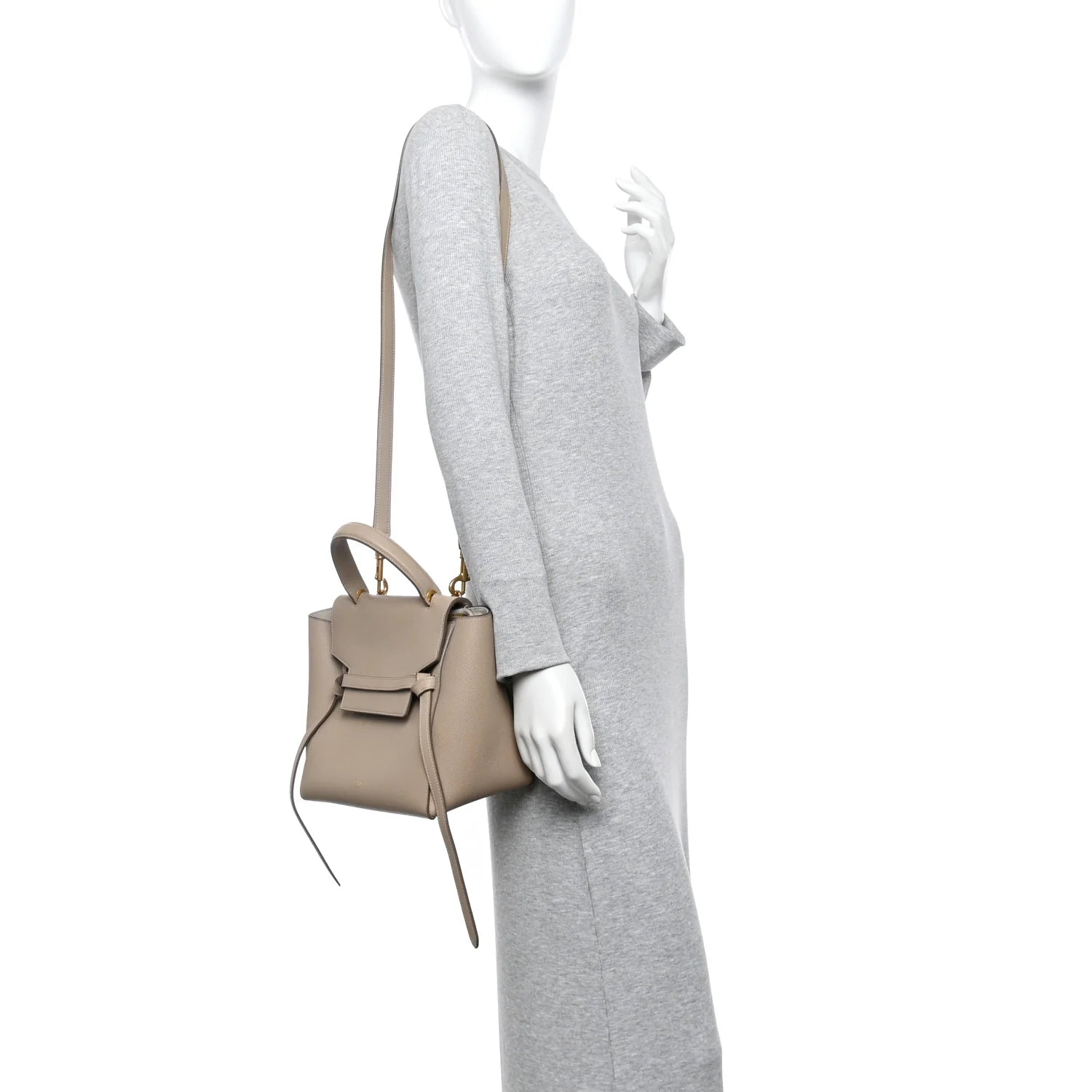 Grained Calfskin Micro Belt Bag Light Taupe