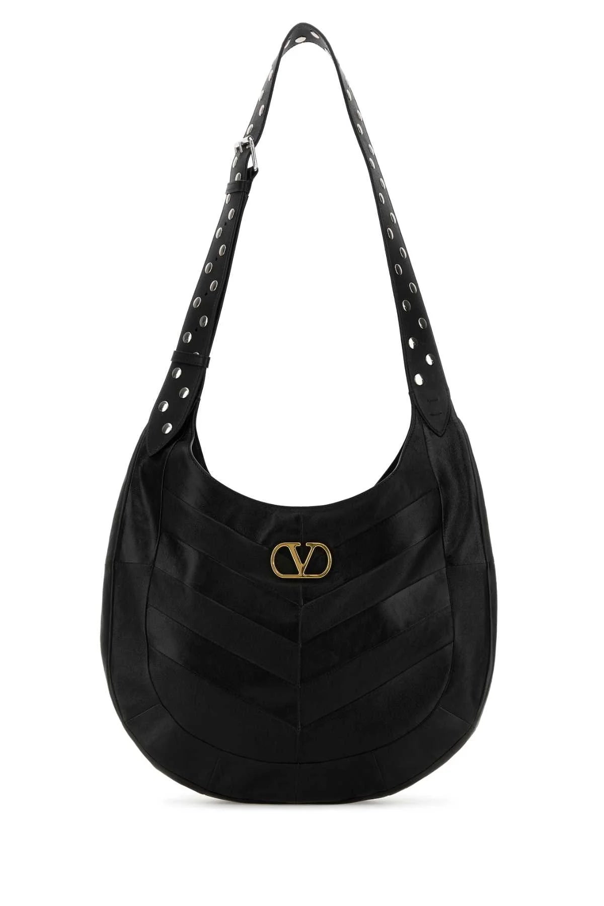 MEDIUM HOBOHO BAG in BLACK CHEVRONPATTERN NAPPA