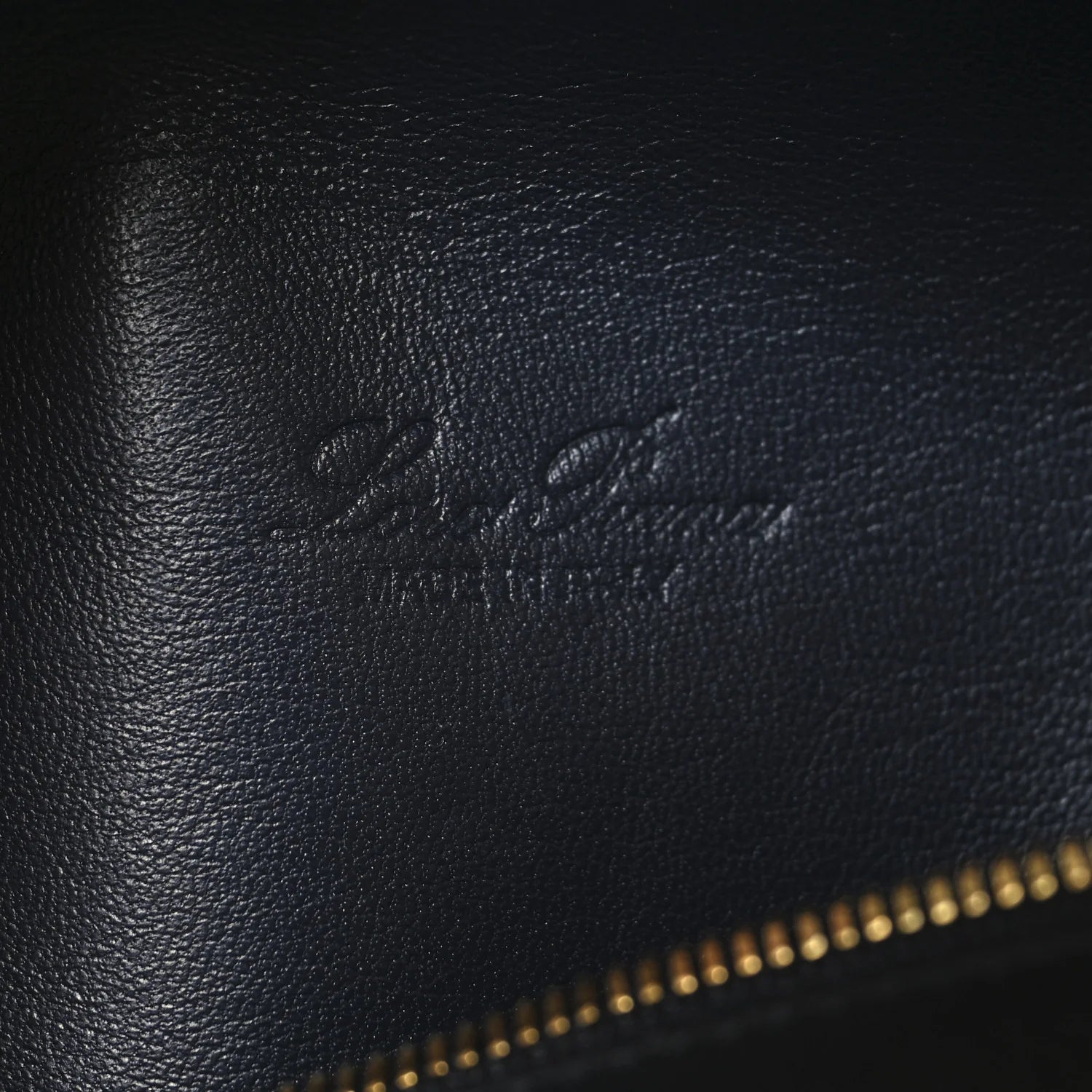 Grained Calfskin L19 Extra Pocket Pouch Navy Blue