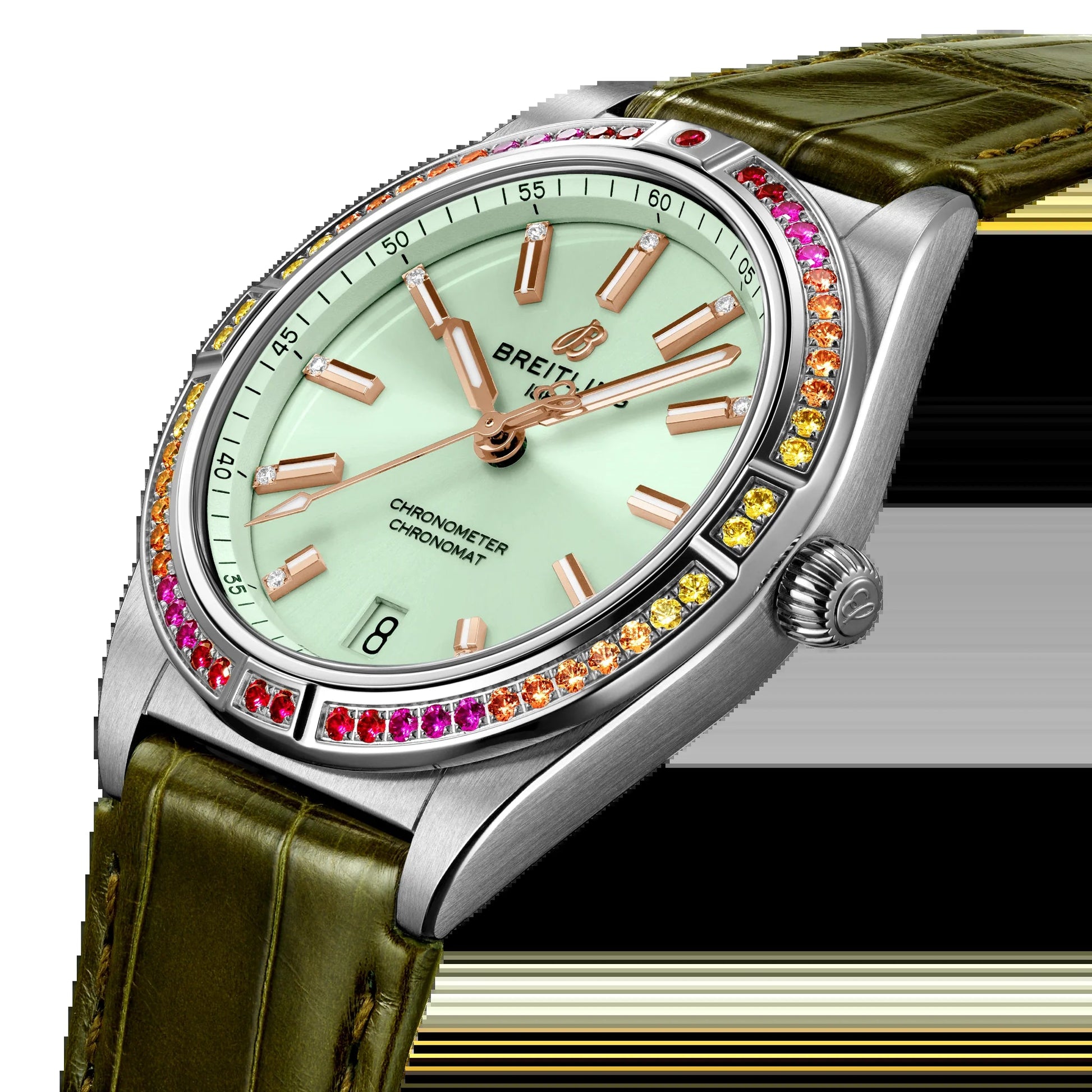 Chronomat Automatic 36 South Sea, Stainless Steel, Diamonds and Gem, Ref# A10380611L1P1, Unworn 2024