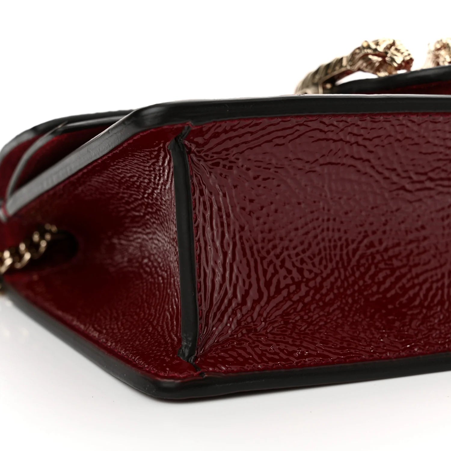 Crinkled Patent Mini Dionysus Shoulder Bag Rosso Ancora Red