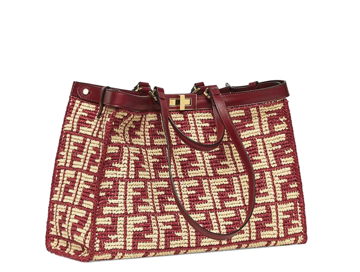 Peekaboo X Raffia Tote