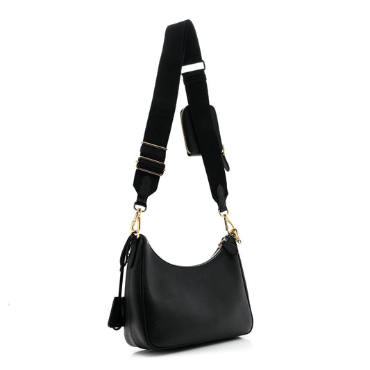 Saffiano Lux Re-Edition 2005 Shoulder Bag Black