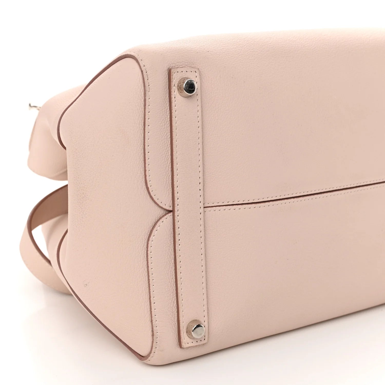 Supple Grained Calfskin Large Open Bar Tote Rose Poudre