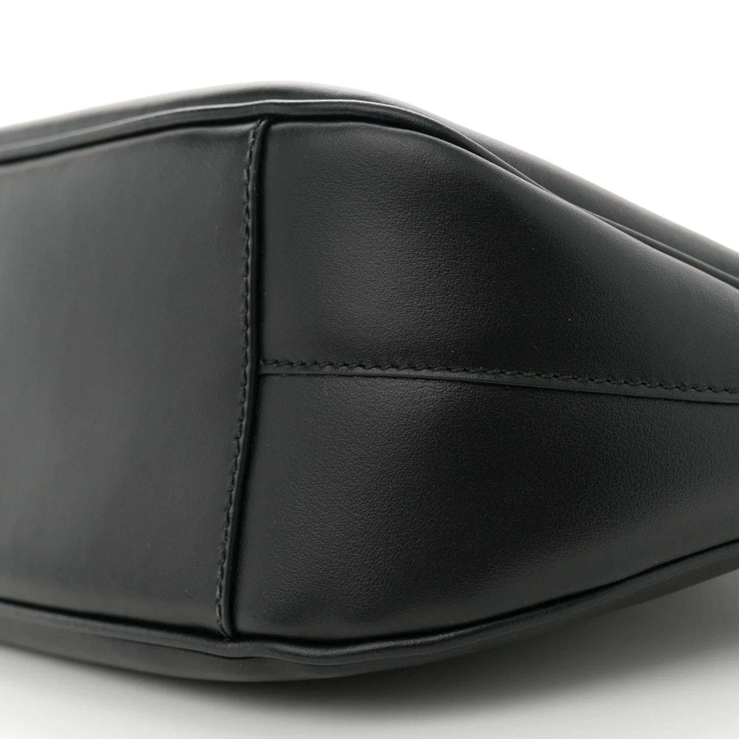 City Calf Small Triangle Shoulder Bag Black