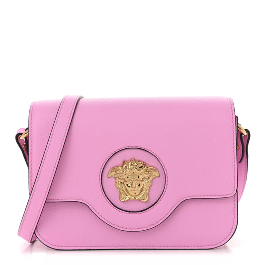 Grained Calfskin La Medusa Shoulder Bag Pink