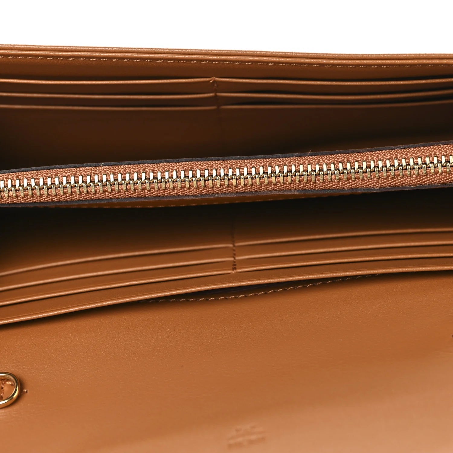 Visetos Large Patricia Wallet on Chain Cognac