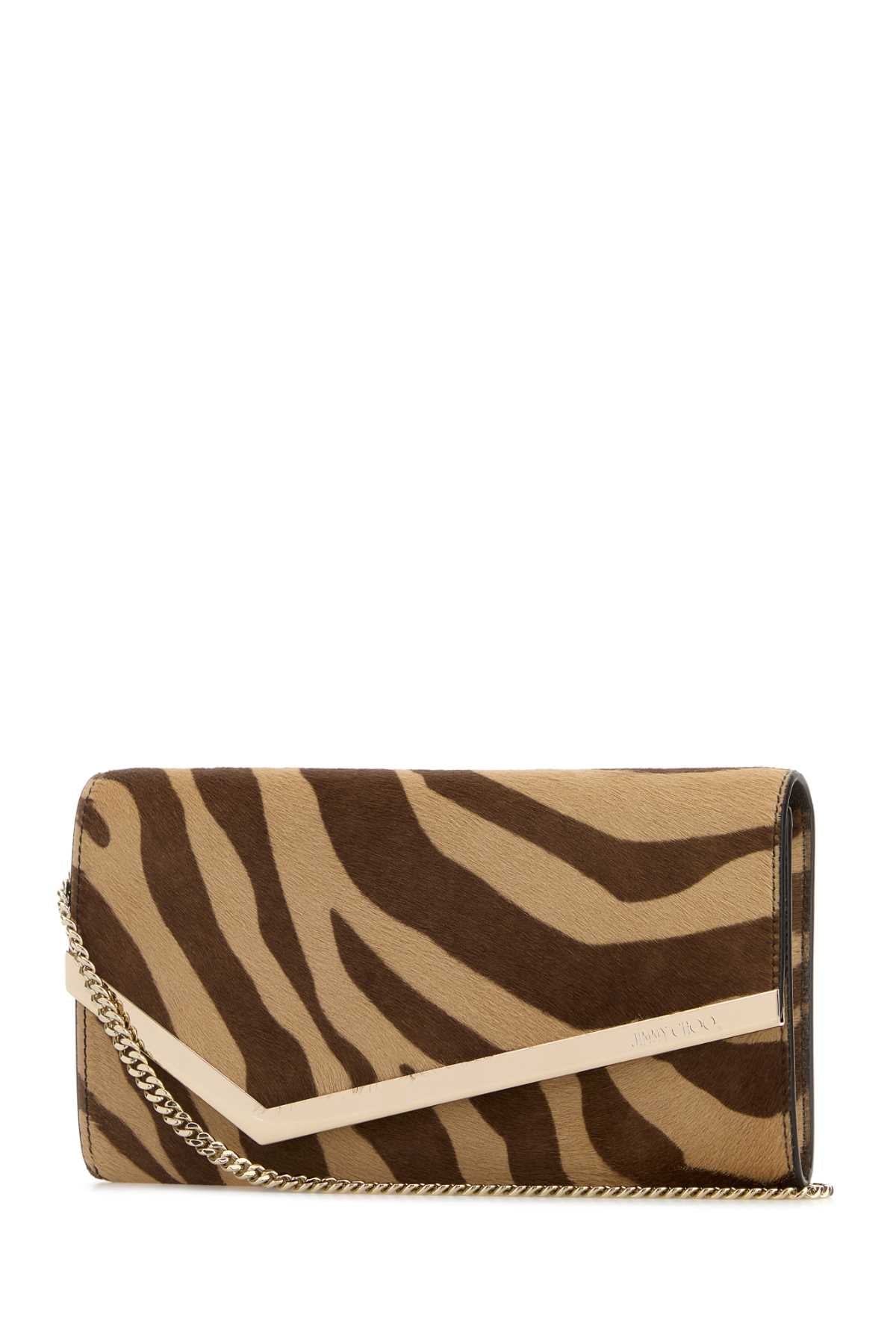PRINTED CALF HAIR EMMIE CLUTCH